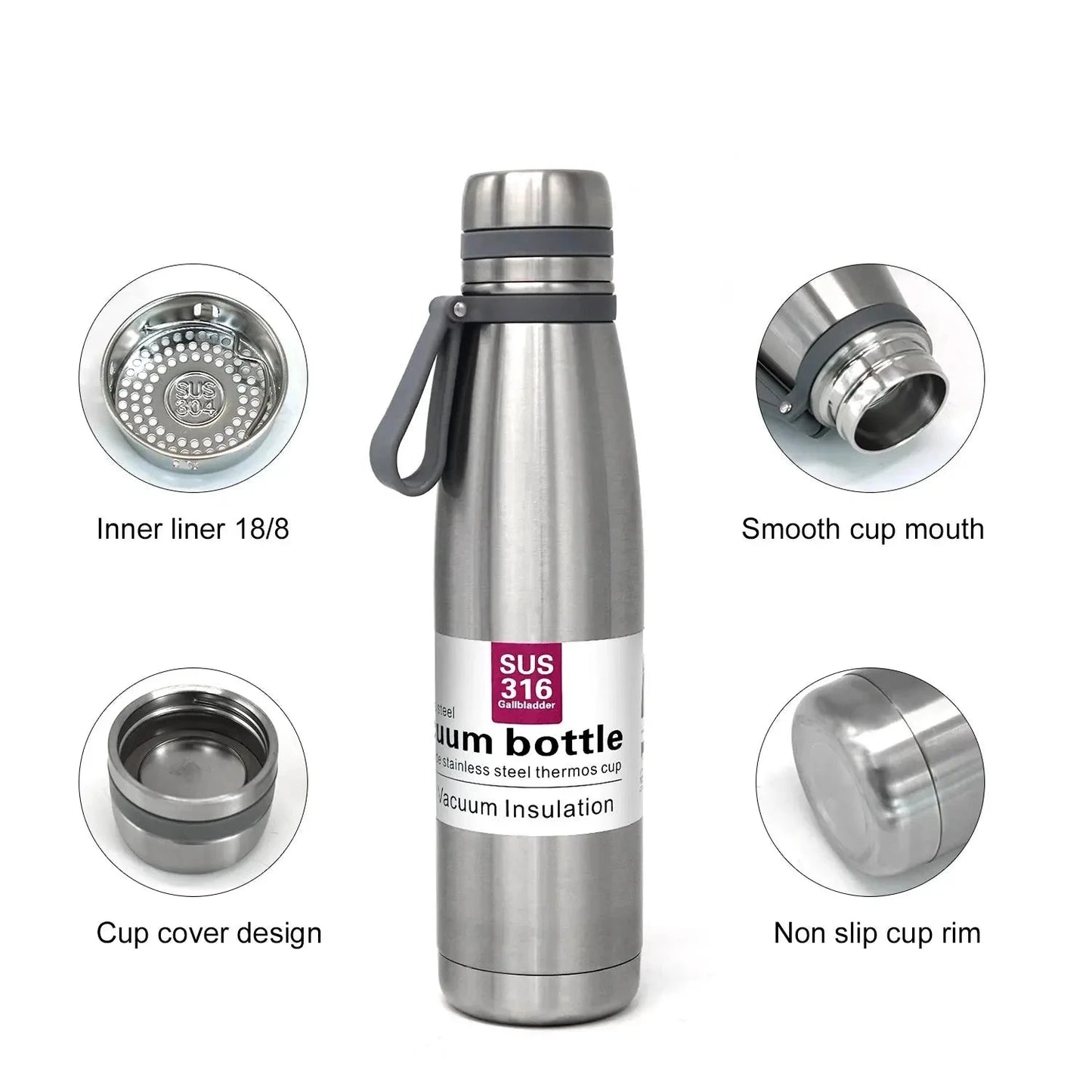 Bouteille thermos sous vide en acier inoxydable 850ml/ 1100ml/1500ml - Gourde Bottle®
