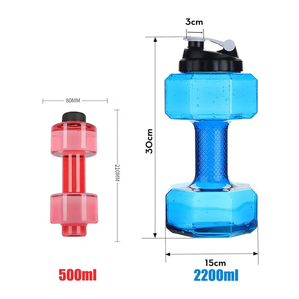 Gourde d'Eau Goblet Squat avec Haltères (Corps Complet) | Design sportif, pratique et ergonomique 💪 | Parfait pour vos séances de sport | Hydratez-vous comme un champion, commandez maintenant !, 500/1500/2600ml PET Dumbb Gourde Bottle®