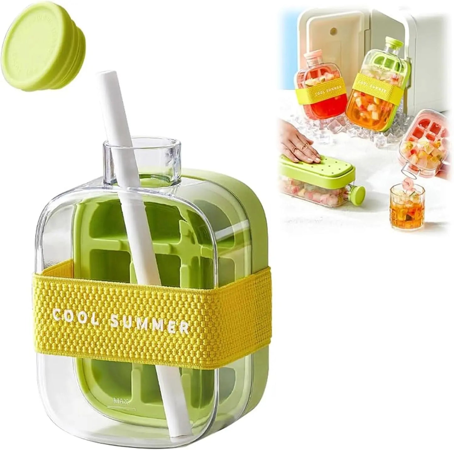 Bac À Glaçons Bouteille d'Eau 800ml (Vert) Gourde Bottle®