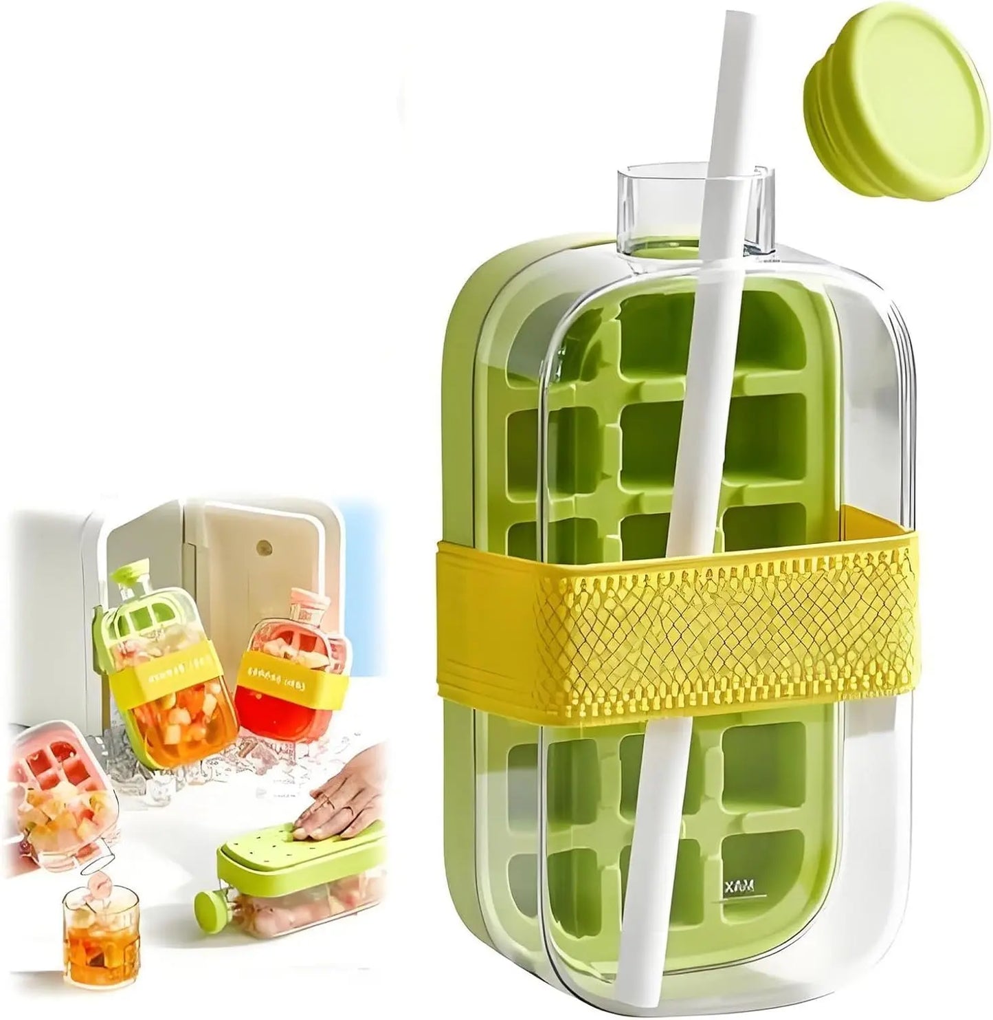Bac À Glaçons Bouteille d'Eau 800ml (Vert) - Gourde Bottle®