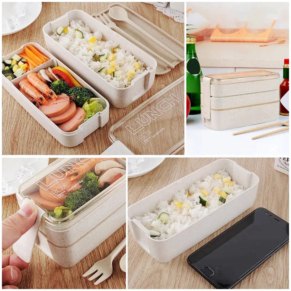 Bento Box Lunch 900ml (Beige) Gourde Bottle®