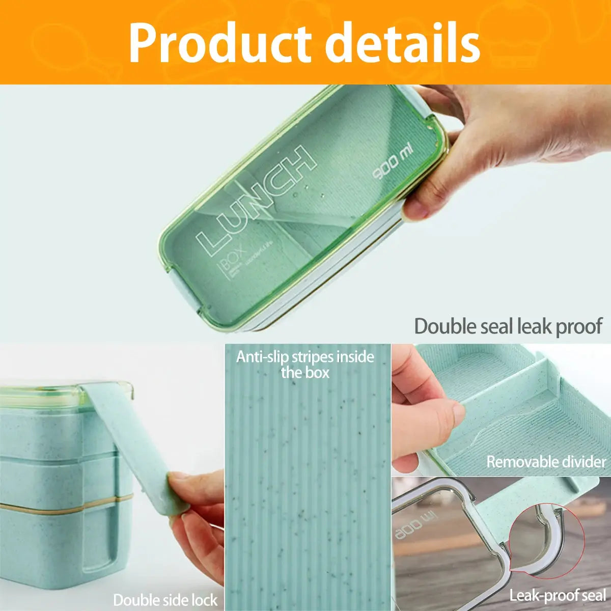 Bento Box Lunch 900ml (Vert) Gourde Bottle®