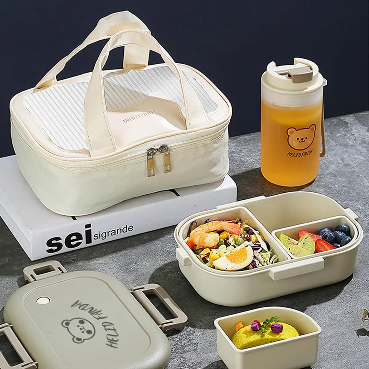 Bento Food Box 3 Compartiments 800ml Gourde Bottle®