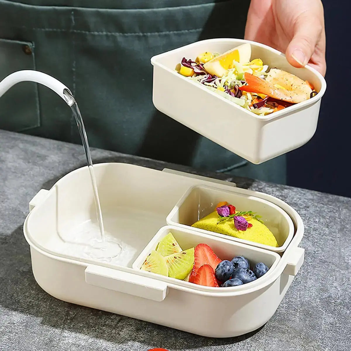 Bento Food Box 3 Compartiments 800ml Gourde Bottle®