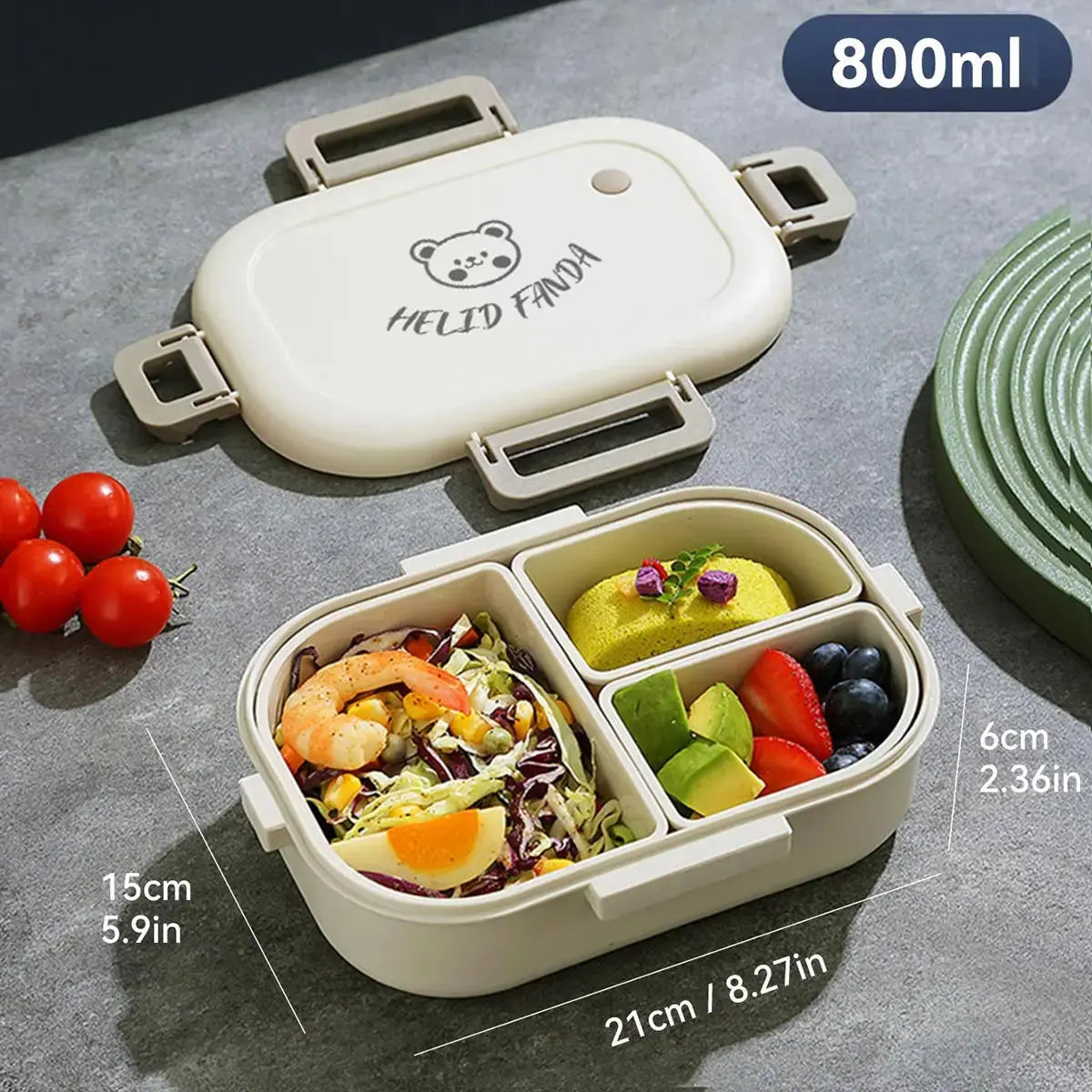 Bento Food Box 3 Compartiments 800ml Gourde Bottle®