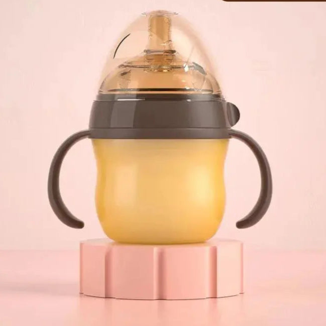 Biberon Avec Poignée Bébé 240ml, 150 ml, Biberon avec anse quel âge, 10-36 Months Baby Nano Silicone Water Bottle with Handle /150ml/240ml/Baby Boys & Girls, 0-3 years old baby silicone bottle, 150ml-250ml wide diameter Gourde Bottle®