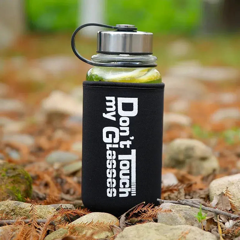 Bouteille Borosilicate Portable 1000ml, Gourde verre incassable 1L Gourde Bottle®