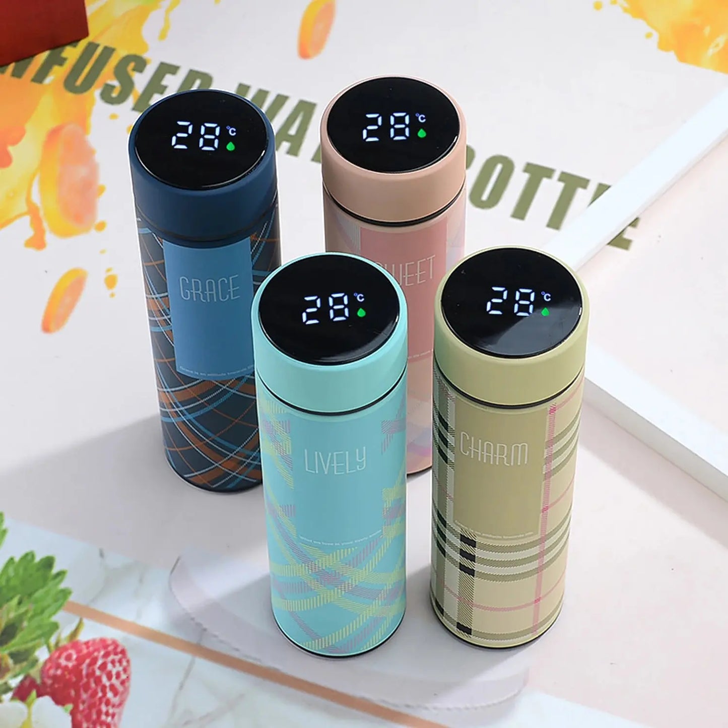 Bouteille Isotherme Intelligente Rose Gourde Bottle®
