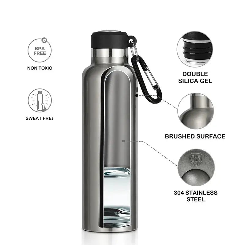 FEIJIAN Bouteille d'Eau Isotherme Inox 500ML Gourde Bottle®