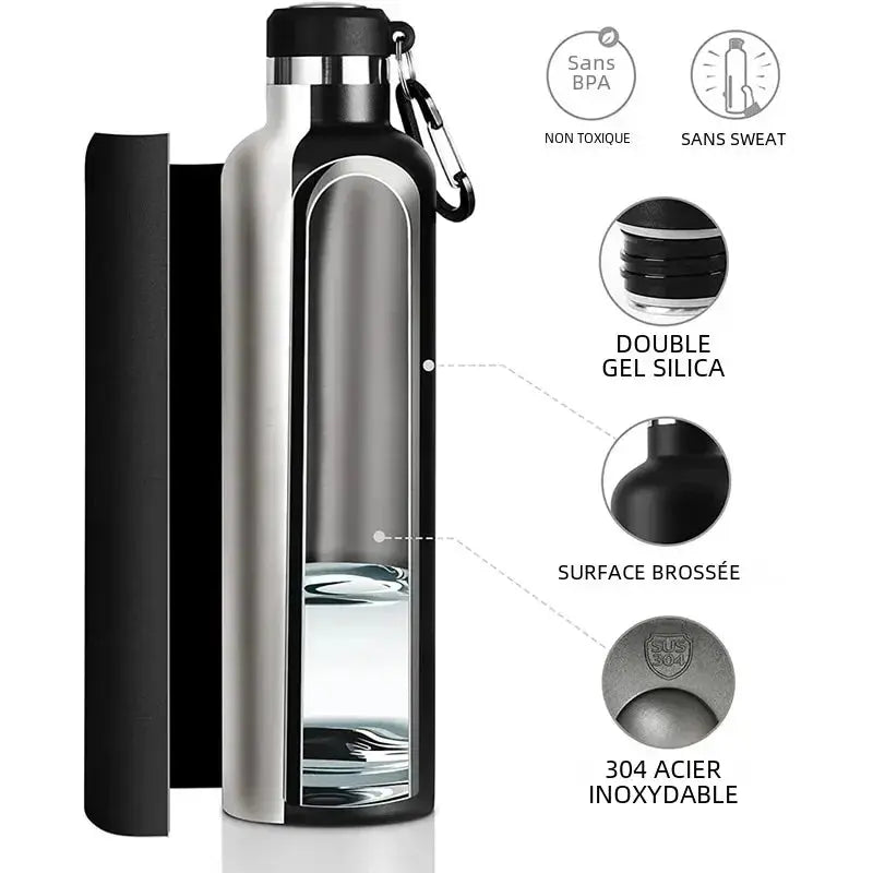 FJbottle Bouteille d'Eau Isotherme Avec House 750 ml (Inox) Gourde Bottle®