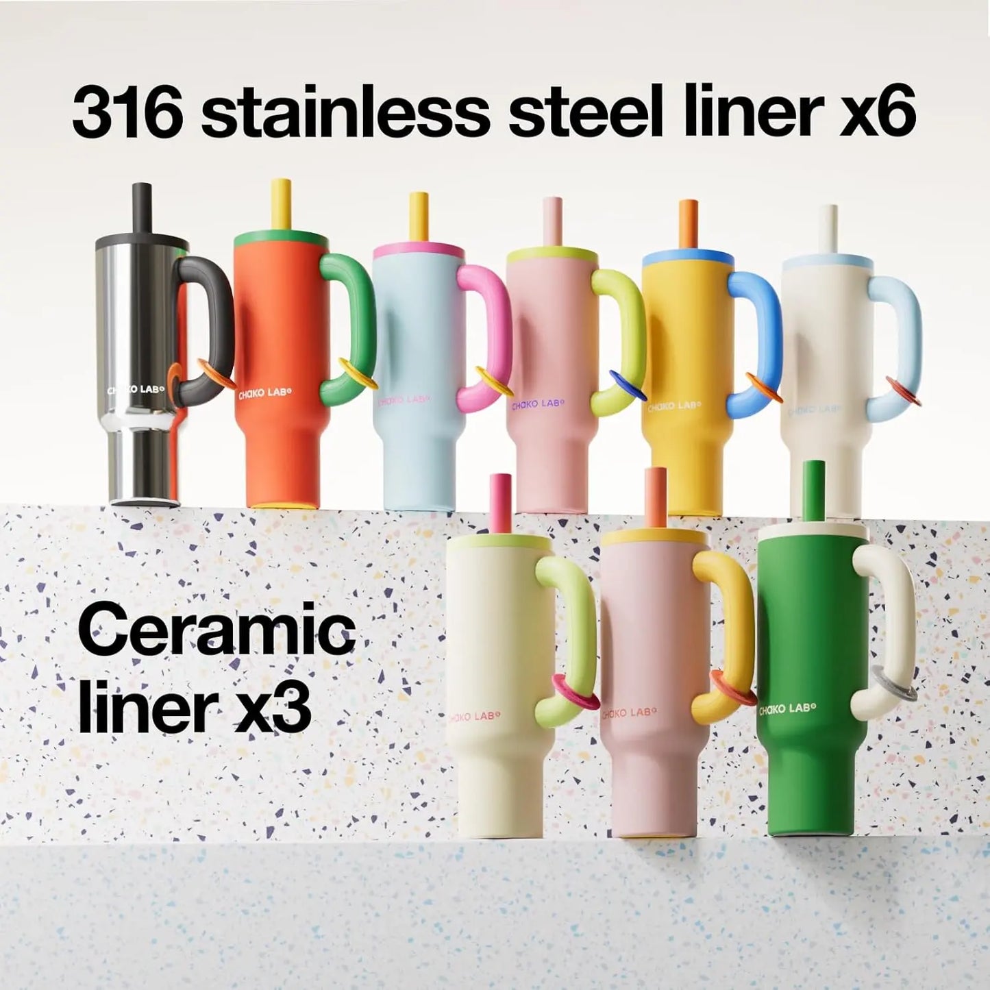 Gourde Chakolab Jaune et Bleue 1000ml Gourde Bottle®