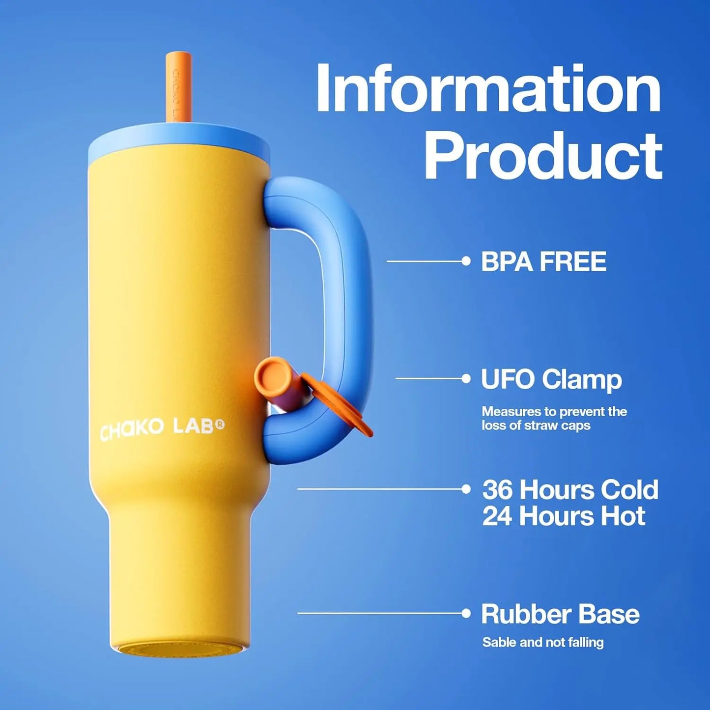 Gourde Chakolab Jaune et Bleue 1000ml Gourde Bottle®