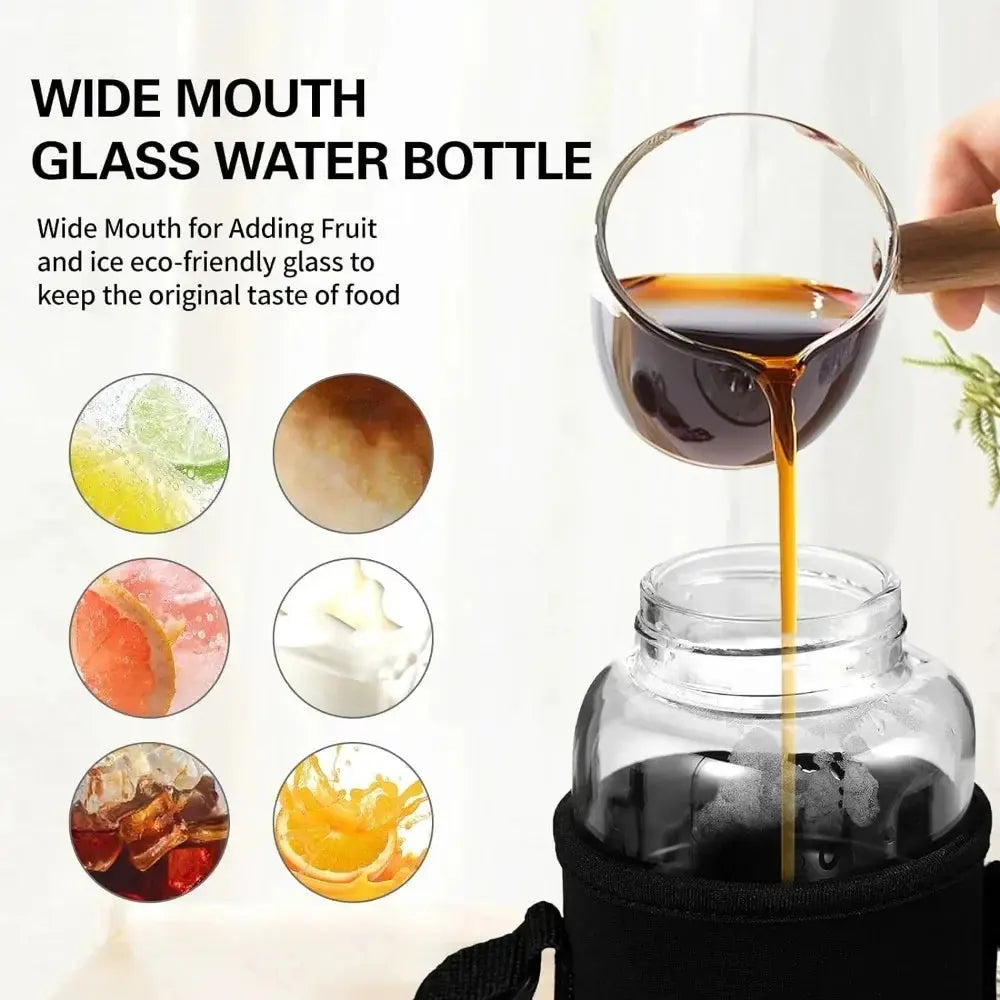 Gourde Infuseur multifruit 1l, Bouteille infuseur the 1l, 1pc Portable Glass Water Bottle 32 oz Transparent Milk Juice Gourde Bottle®