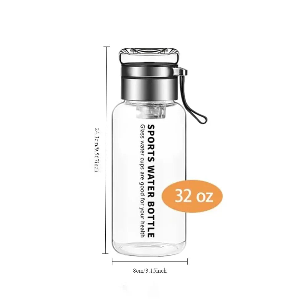 Gourde Infuseur multifruit 1l, Bouteille infuseur the 1l, 1pc Portable Glass Water Bottle 32 oz Transparent Milk Juice Gourde Bottle®