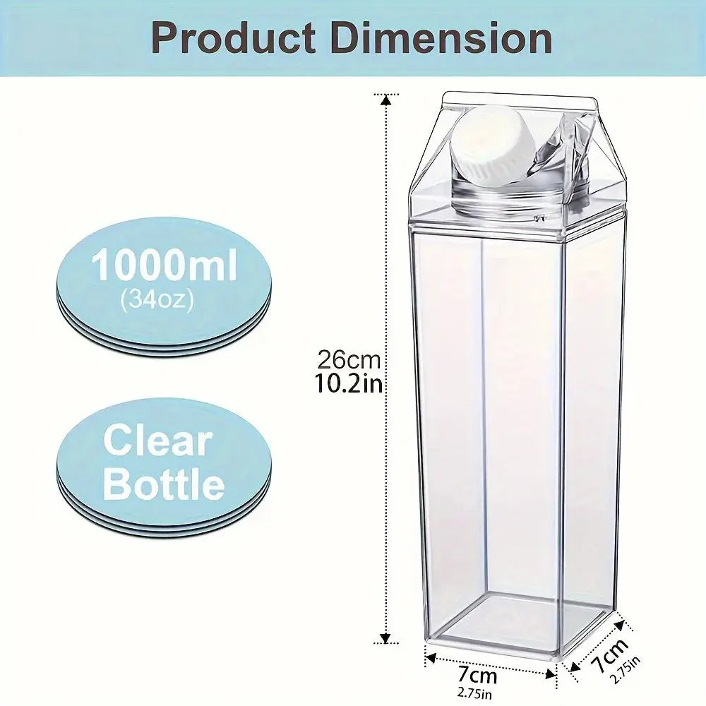 Gourde Lait Transparent 1000ml, petit prix Gourde Bottle®