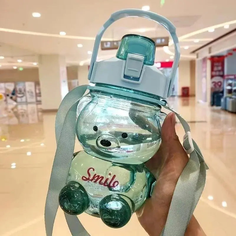 Gourde Ours Avec Paille Violet 1000ml Gourde Bottle®