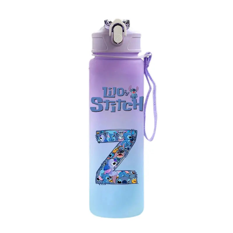 Gourde Stitch Mignonne 750ML Water Bottle Lilo Stitch Cartoon Letter A-Z Printed Large Capacity Drinking Cup Portable Outdoor Sport Water Cup Kid Gift, Gourde Stitch Primark, Gourde Stitch fille, Gourde Stitch Amazon, Gourde Gourde Bottle®