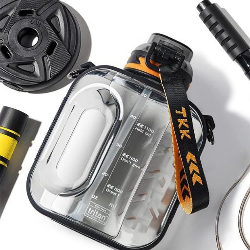 Gourde 2l, Sans BPA Tritan Noir pour tous activites sportives au quotidien