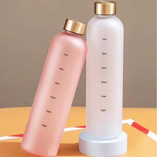 Gourde de motivation 1L, Rose et Gourde blanche avec marqueur de temps