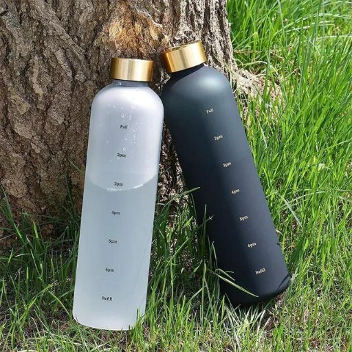 Gourde de motivation 1l blanc et noir élégants et style pour tous les occasions