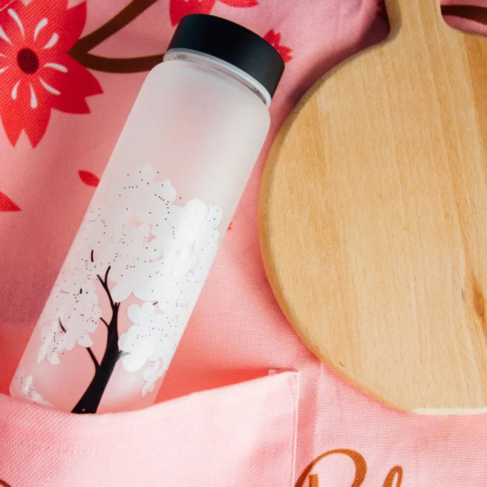 Gourde en Verre Cerisier du Japon Transparent - Gourde bottle