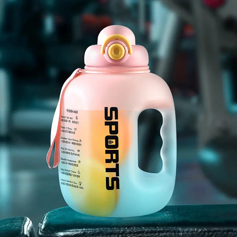 Grosse Gourde avec paille intégrée2500ml ,Gourde avec paille Decathlon, Gourde isotherme avec paille intégrée, Gourde paille Adulte , GIANXI Sport Water Bottle Portable Fitness Plastic Cup With Straw Large Capacity Outdo Gourde Bottle®