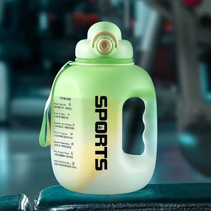 Grosse Gourde avec paille intégrée2500ml ,Gourde avec paille Decathlon, Gourde isotherme avec paille intégrée, Gourde paille Adulte , GIANXI Sport Water Bottle Portable Fitness Plastic Cup With Straw Large Capacity Outdo Gourde Bottle®