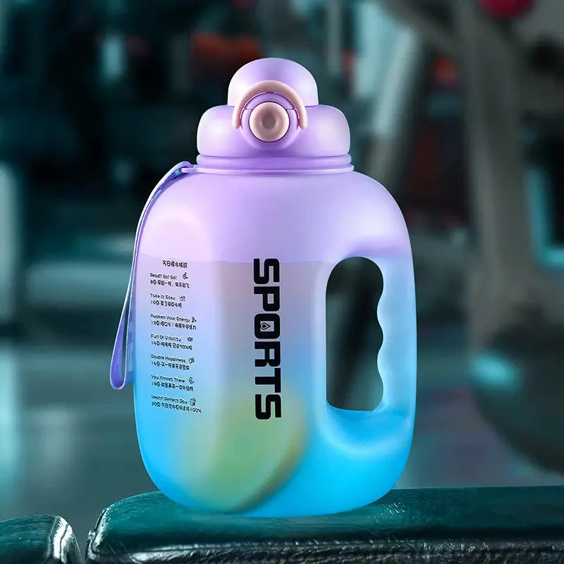 Grosse Gourde avec paille intégrée2500ml ,Gourde avec paille Decathlon, Gourde isotherme avec paille intégrée, Gourde paille Adulte , GIANXI Sport Water Bottle Portable Fitness Plastic Cup With Straw Large Capacity Outdo Gourde Bottle®