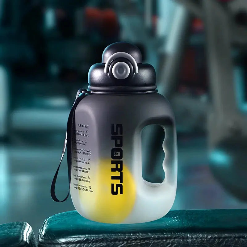 Grosse Gourde avec paille intégrée2500ml ,Gourde avec paille Decathlon, Gourde isotherme avec paille intégrée, Gourde paille Adulte , GIANXI Sport Water Bottle Portable Fitness Plastic Cup With Straw Large Capacity Outdo Gourde Bottle®