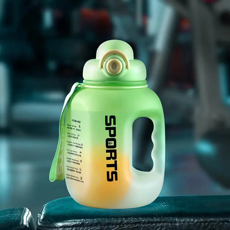 Grosse Gourde avec paille intégrée2500ml ,Gourde avec paille Decathlon, Gourde isotherme avec paille intégrée, Gourde paille Adulte , GIANXI Sport Water Bottle Portable Fitness Plastic Cup With Straw Large Capacity Outdo Gourde Bottle®