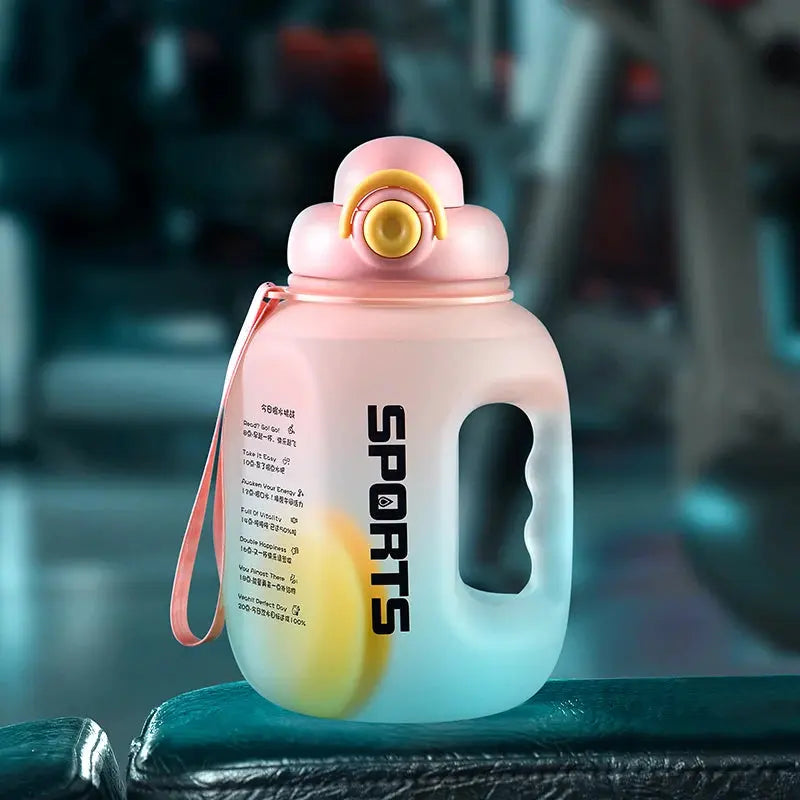 Grosse Gourde avec paille intégrée2500ml ,Gourde avec paille Decathlon, Gourde isotherme avec paille intégrée, Gourde paille Adulte , GIANXI Sport Water Bottle Portable Fitness Plastic Cup With Straw Large Capacity Outdo Gourde Bottle®
