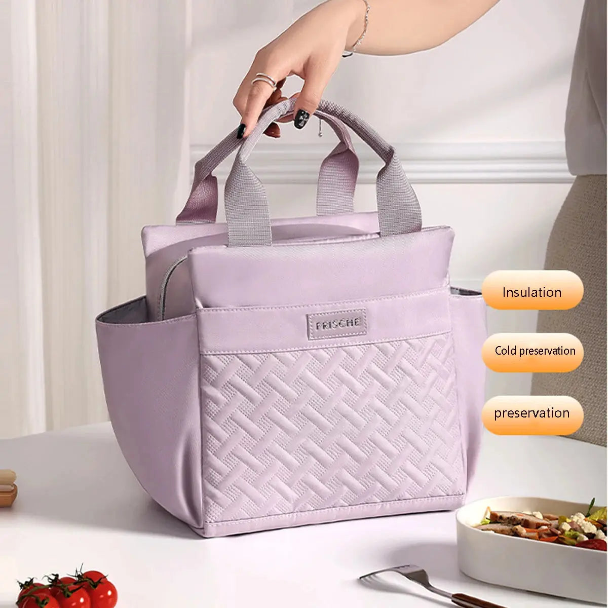 Joli Sac Isotherme Repas Violet 10L Gourde Bottle®