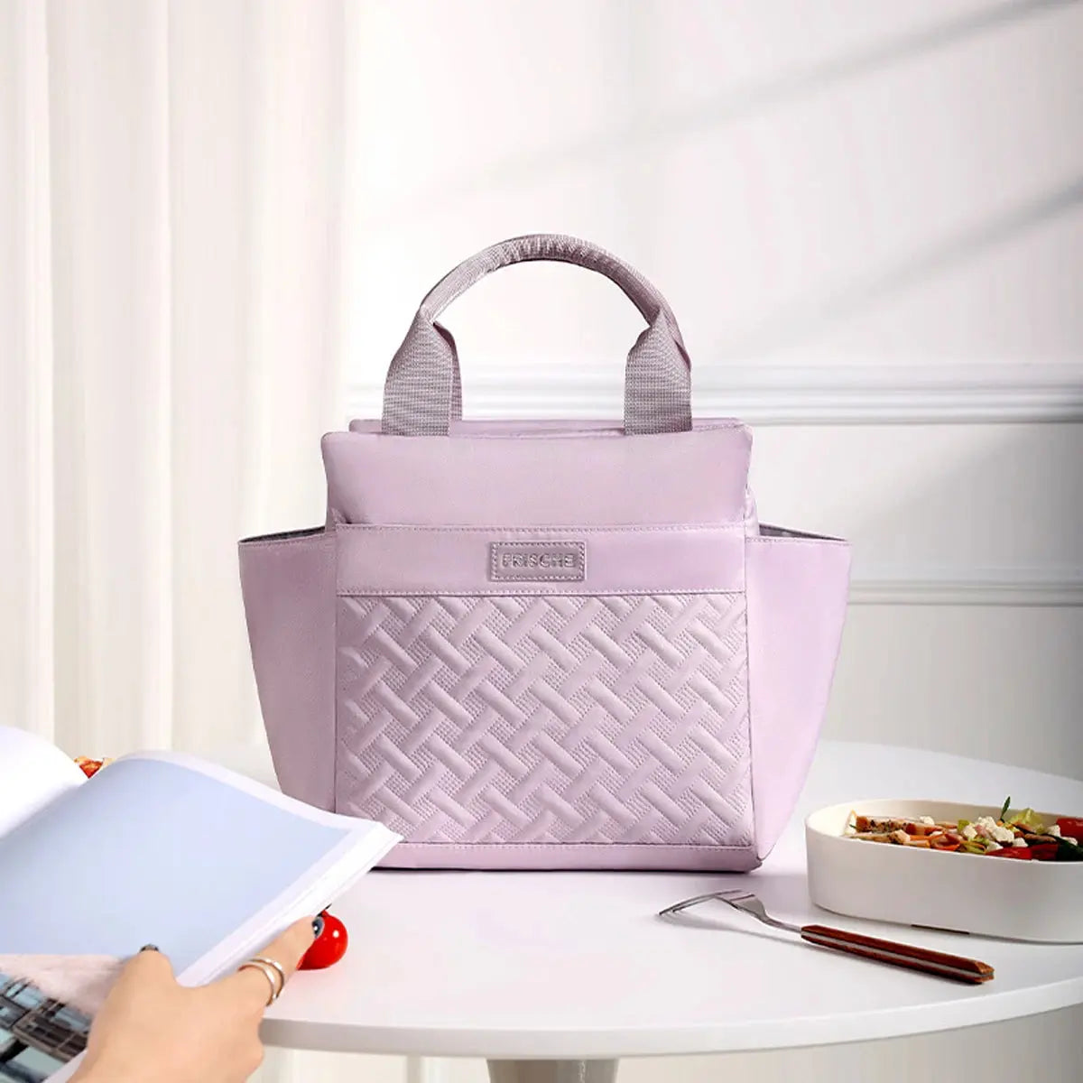 Joli Sac Isotherme Repas Violet 10L Gourde Bottle®