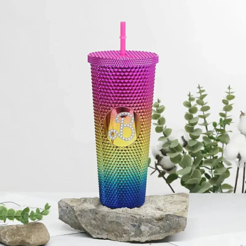 Gobelet à Motif Créatif de Durian - Gobelet en Plastique Paille 800ml - Gourde Bottle