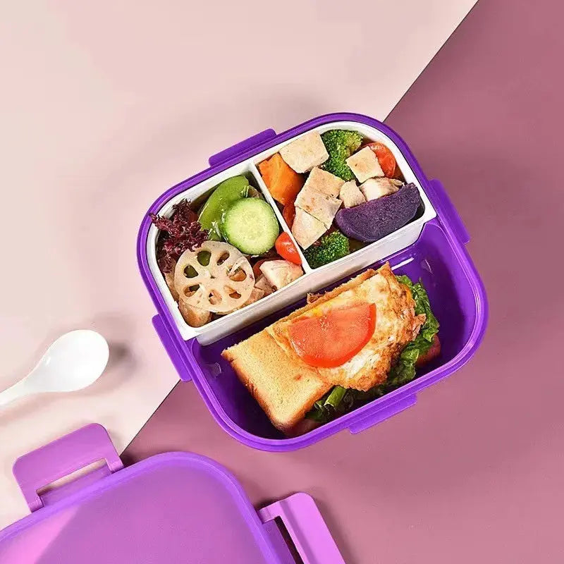 Lunch Box Micro Onde Violet Avec Petite Gourde 33 cl (LIFE) – Pratique et Éco-Friendly, Pas Chers, Petit Prix, Lunch Box Gourde Bottle®