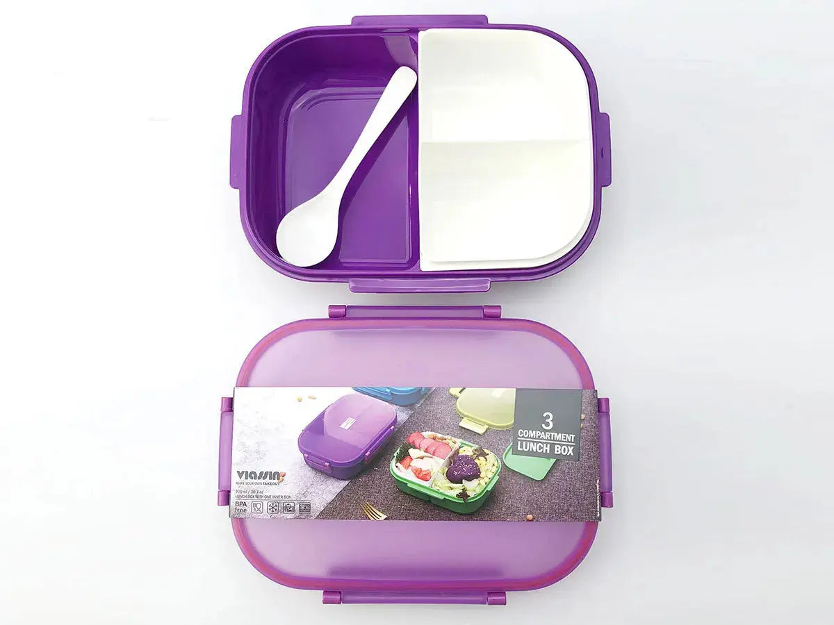 Lunch Box Micro Onde Violet Avec Petite Gourde 33 cl (LIFE) – Pratique et Éco-Friendly, Pas Chers, Petit Prix, Lunch Box Gourde Bottle®