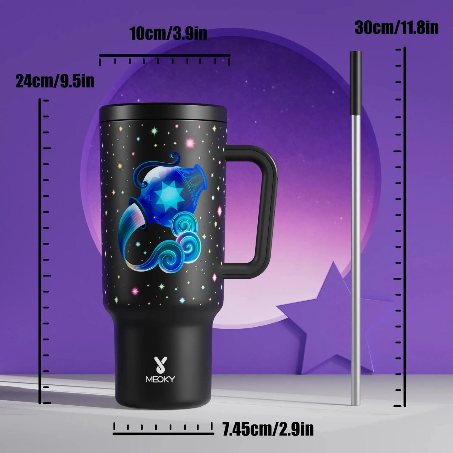 Meoky Cup Zodiac Signs 40oz (Tumbler) Gourde Bottle®
