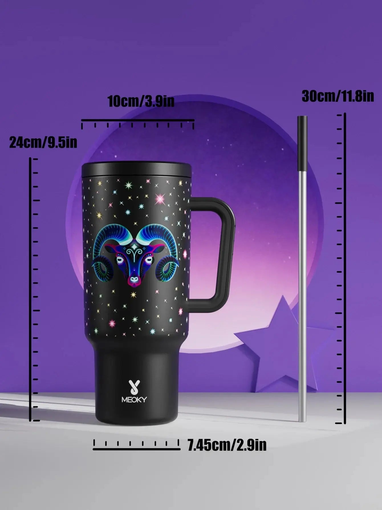 Meoky Cup Zodiac Signs 40oz (Tumbler) Gourde Bottle®