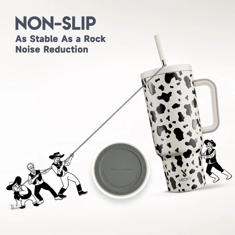Meoky Gobelet de 1200 ml avec poignée, base antidérapant - Gourde Bottle