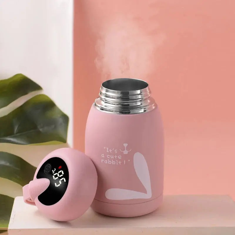 Mini Gourde d'Eau Thermique Intelligente Enfants 320ml, Mini Gourde d'Eau Thermique intelligente pour enfants 320ml, Mini Gourde D'eau Thermique avec écran tactile LED 320ml, Mini bouteille thermos (inox), Gourde Isotherme E Gourde Bottle®