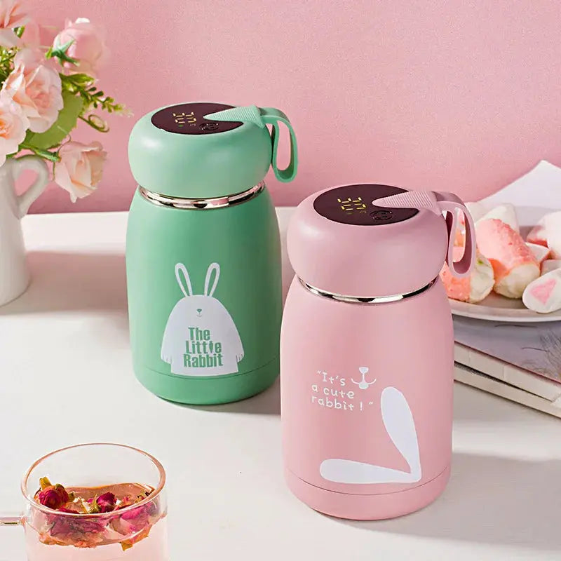 Mini Gourde d'Eau Thermique Intelligente Enfants 320ml, Mini Gourde d'Eau Thermique intelligente pour enfants 320ml, Mini Gourde D'eau Thermique avec écran tactile LED 320ml, Mini bouteille thermos (inox), Gourde Isotherme E Gourde Bottle®