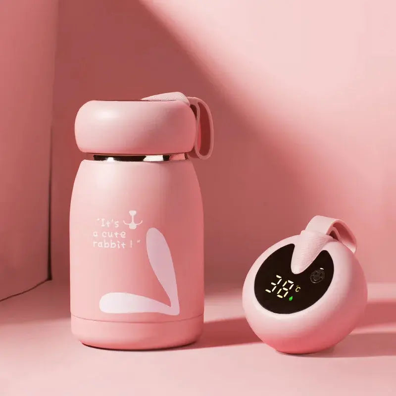 Mini Gourde d'Eau Thermique Intelligente Enfants 320ml, Mini Gourde d'Eau Thermique intelligente pour enfants 320ml, Mini Gourde D'eau Thermique avec écran tactile LED 320ml, Mini bouteille thermos (inox), Gourde Isotherme E Gourde Bottle®