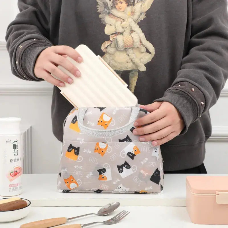 Sac Lunch Box Isotherme Repas Chats Gourde Bottle®