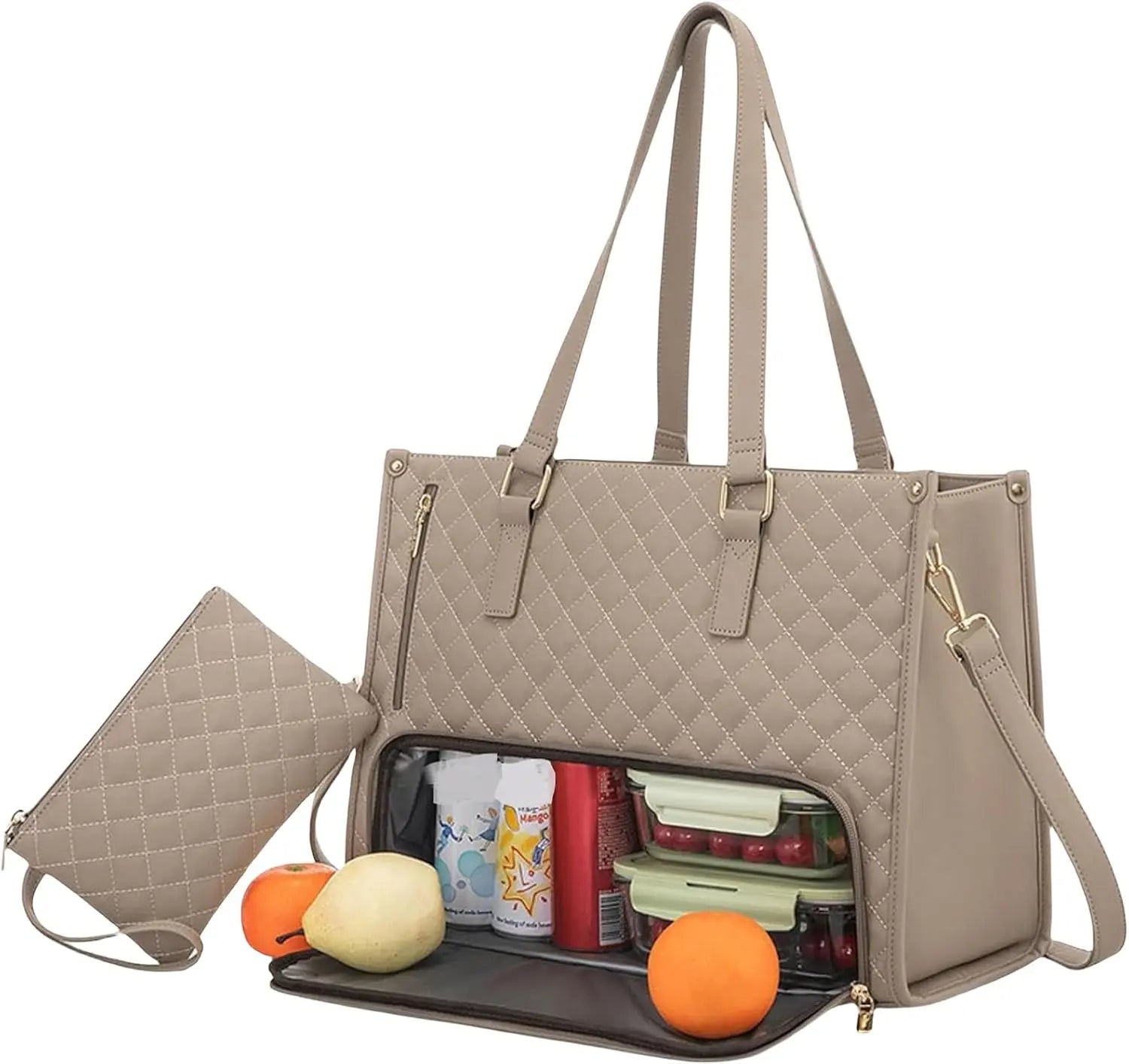 Sac Lunch Box Isotherme Repas Femme (Kaki) Gourde Bottle®
