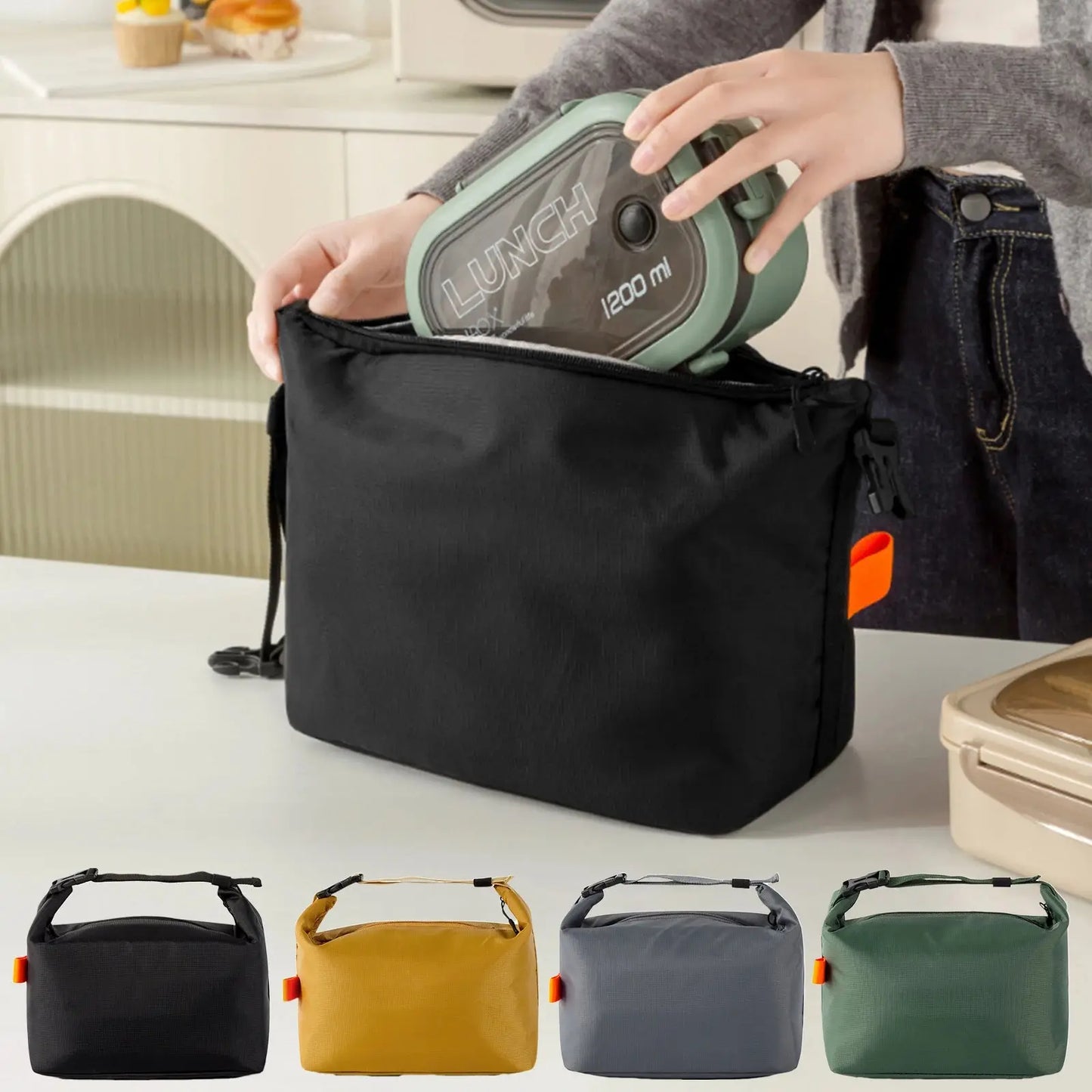 Sac Repas Isotherme Jaune Safran Gourde Bottle®