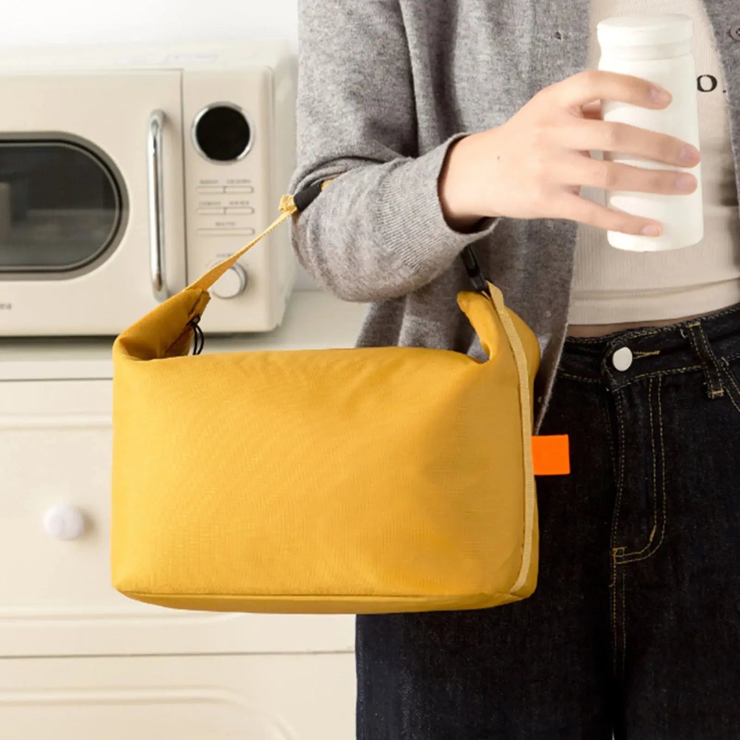 Sac Repas Isotherme Jaune Safran Gourde Bottle®