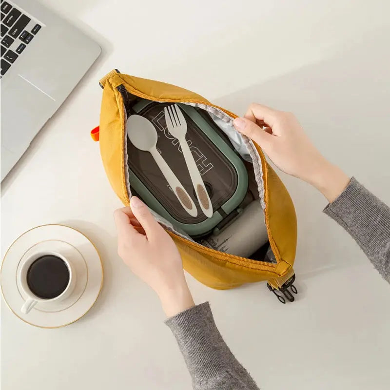 Sac Repas Isotherme Jaune Safran Gourde Bottle®