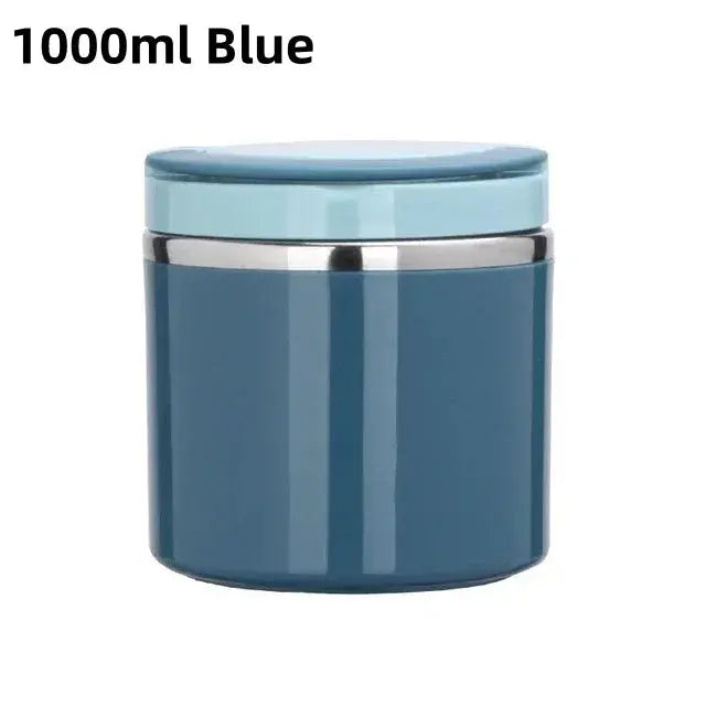 Thermos Alimentaire Chaud 12H Bleu 1L, Repas, lunch , isotherme, pas chers , petit prix, nomade, bureau, pique-nique Gourde Bottle®