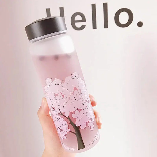 420/600/1000ML New Cherry Gradient Color Glass Water Bottle Cute Fashion Sport Drink Bottles Gift Cups for Kids Girl Student Gourde Bottle®