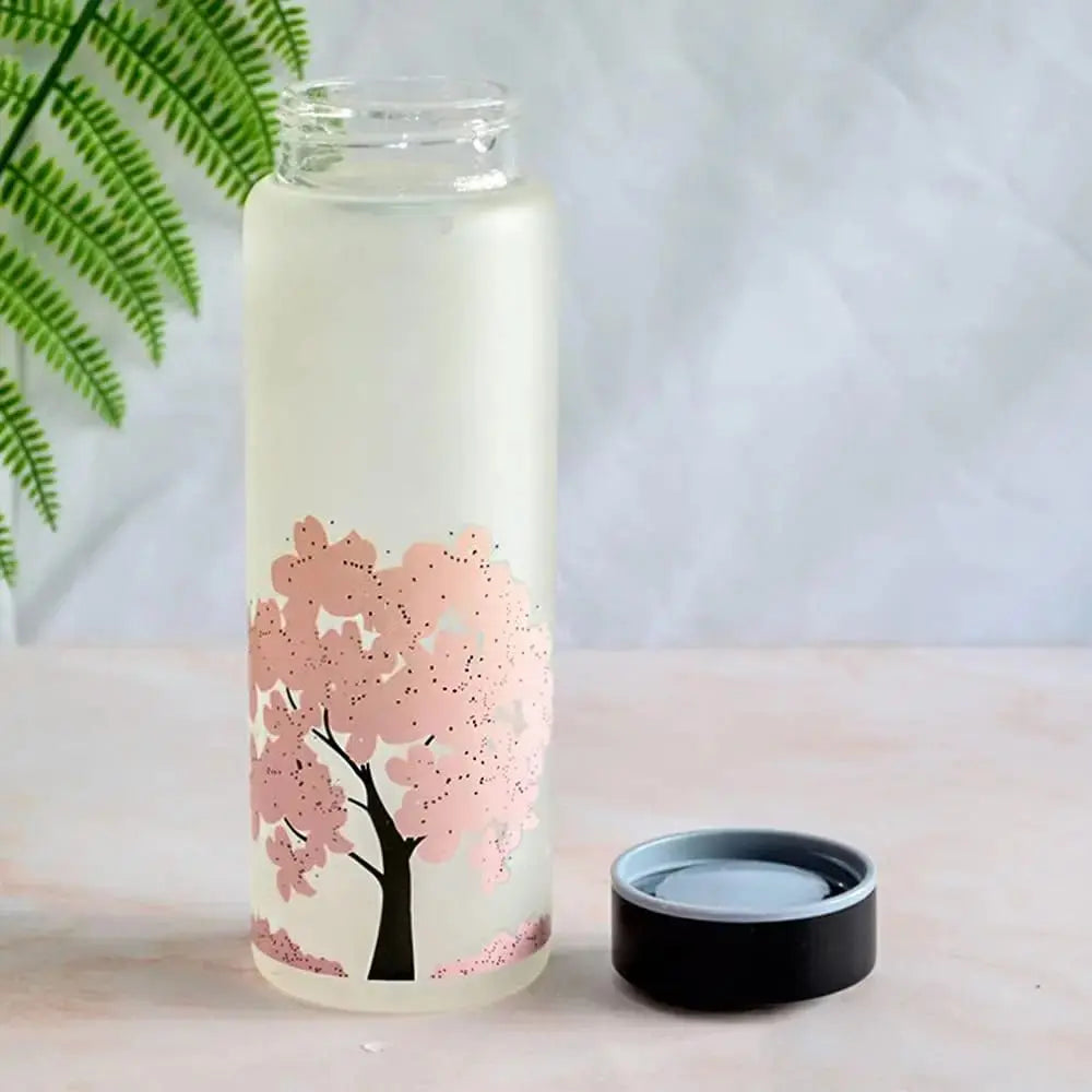 420/600/1000ML New Cherry Gradient Color Glass Water Bottle Cute Fashion Sport Drink Bottles Gift Cups for Kids Girl Student Gourde Bottle®